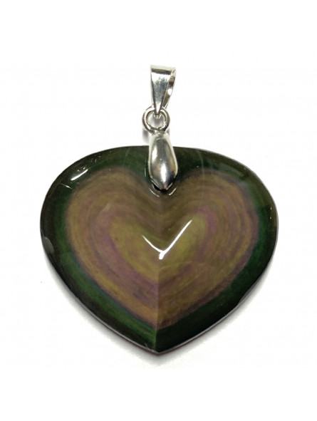 Pendentif Coeur en Obsidienne Oeil Céleste - 26mm