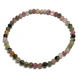 Bracelet Boules 4 mm en Tourmaline Multicolore