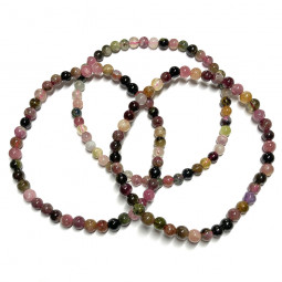 Bracelet Boules 4 mm en Tourmaline Multicolore