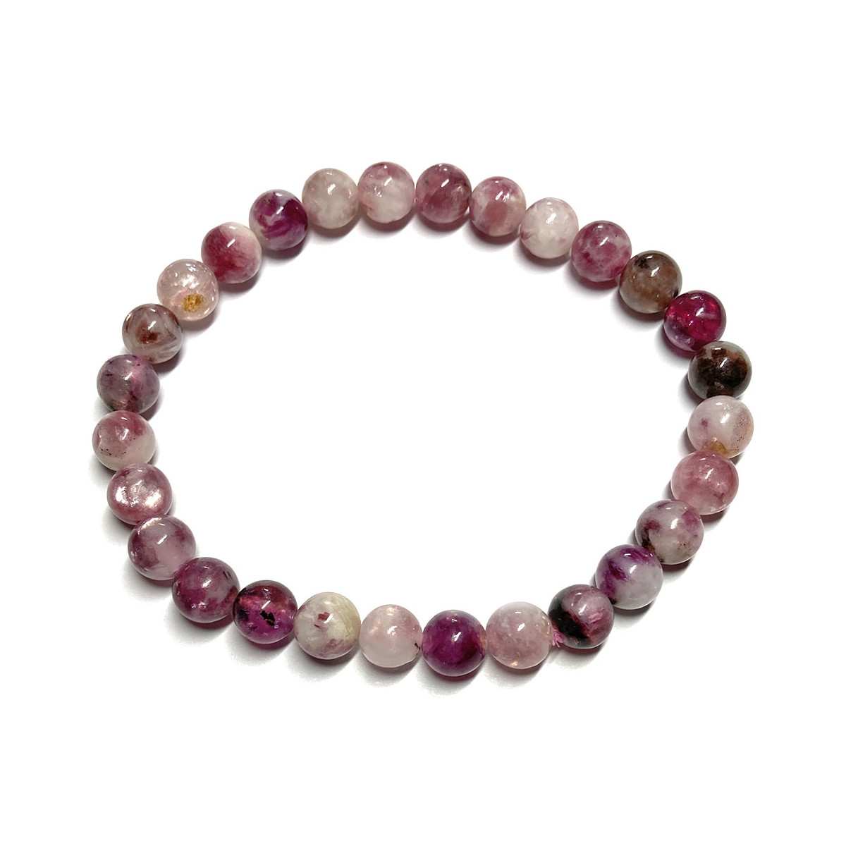 Bracelet Boules en Lépidolite Violette EXTRA