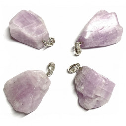 Pendentif en Kunzite Brute Polie