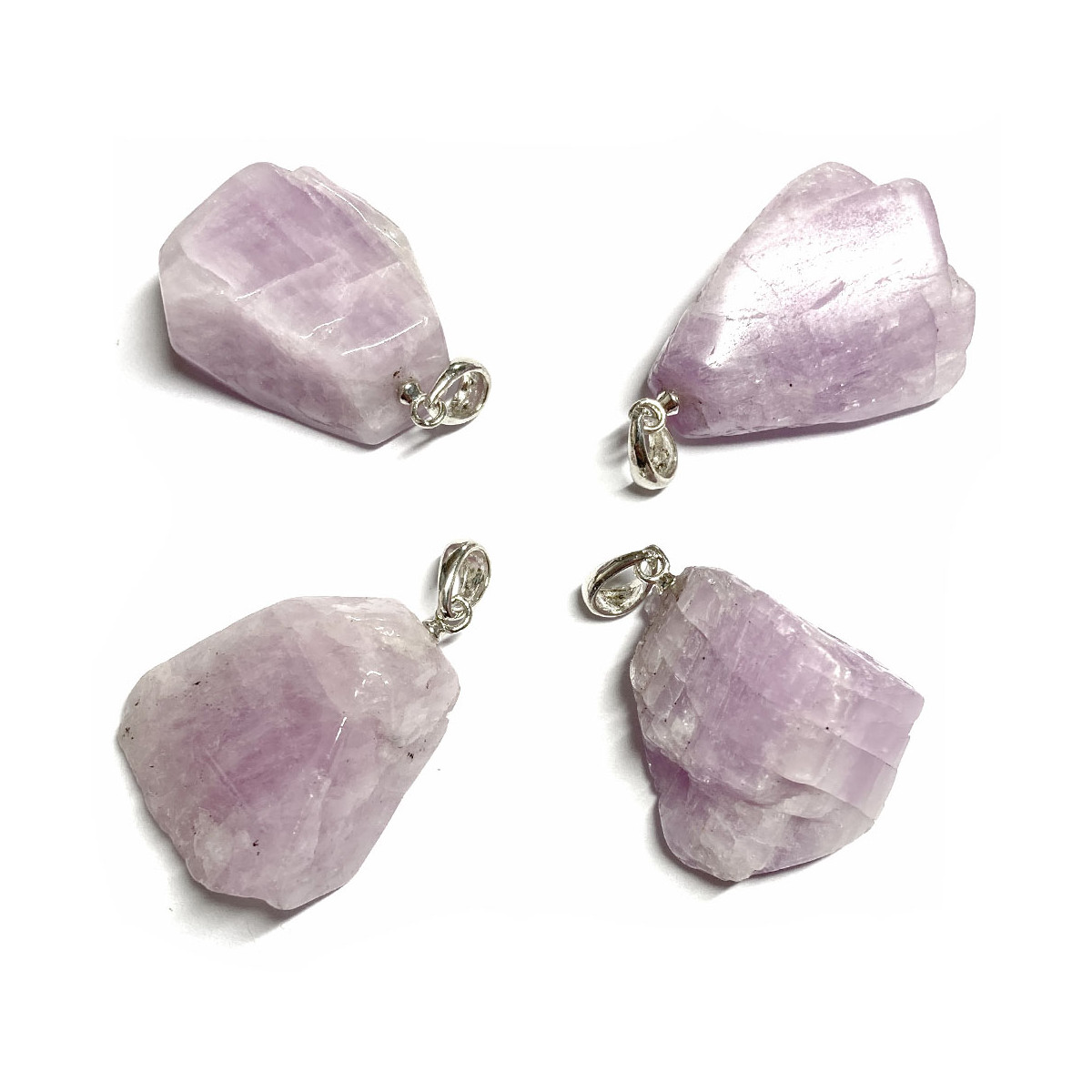 Pendentif en Kunzite Brute Polie