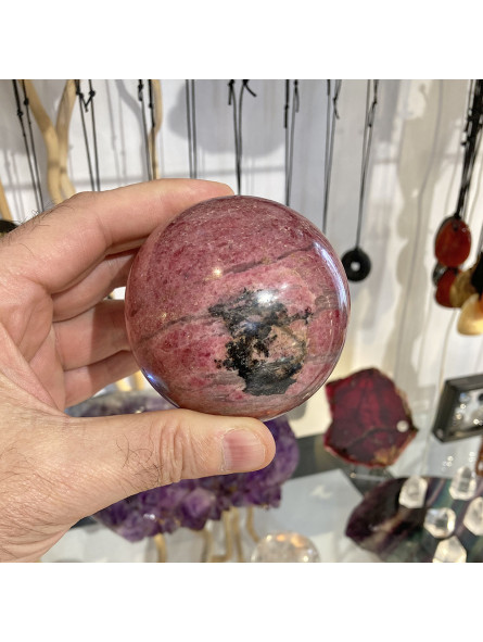 Sphère en Rhodonite Extra - 622 Grammes