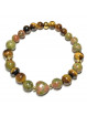 Bracelet boules en Unakite & Œil de Tigre