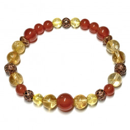 Bracelet Boules Création en Cornaline & Citrine