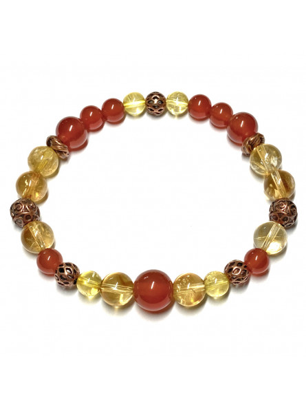 Bracelet Boules Création en Cornaline & Citrine