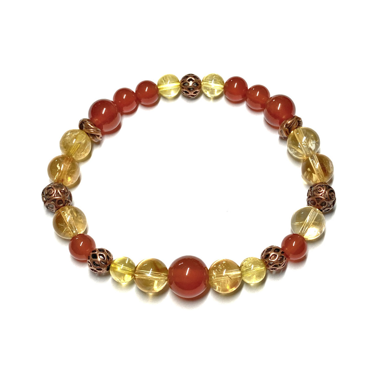 Bracelet Boules Création en Cornaline & Citrine