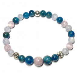 Bracelet en Calcédoine, en Kunzite & Apatite