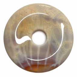 Pendentif en Agate Feu - Donut de 40mm