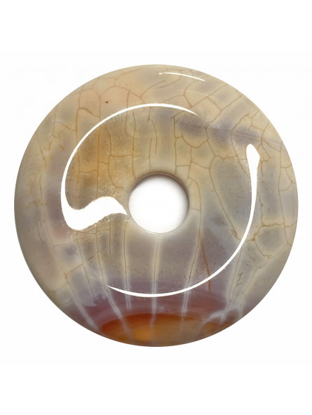 Pendentif en Agate Feu - Donut de 40mm