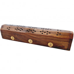 Porte Encens en Bois Avec Motif Om