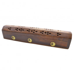 Porte Encens en Bois Avec Motif Yin & Yang