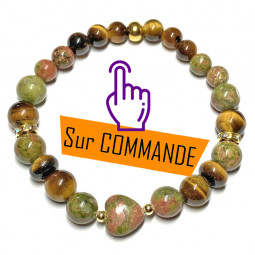 Bracelet boules en Unakite...