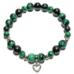 Bracelet Boules création en Shungite & Malachite