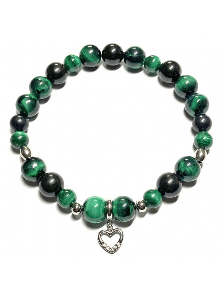 Bracelet Boules création en Shungite & Malachite