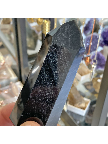 Pointe en Obsidienne Argentée de 130 Grammes