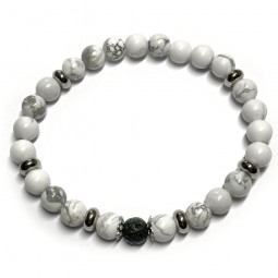 Bracelets Boules pour Femme en Basalte & Howlite