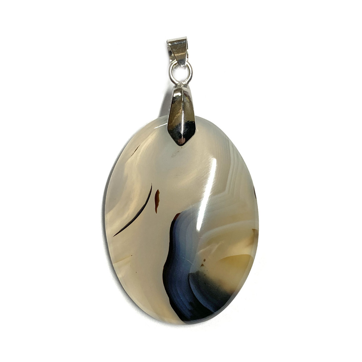 Pendentif en Agate Dendrite Ovale