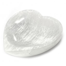 Coupelle en Sélénite en Forme de Coeur