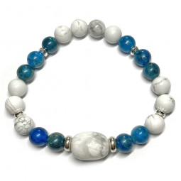 Bracelet Création en Boules d'Apatite & Howlite