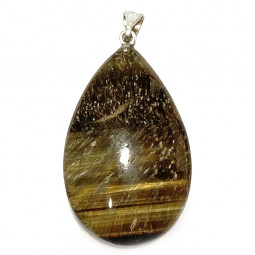 Pendentif en Oeil de Tigre - Goutte de 3 cm