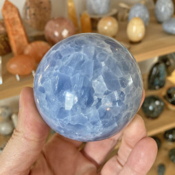 Sphère en Calcite Bleue - 68 mm