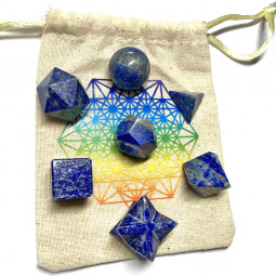 Solides de Platon en Lapis-Lazuli par 5