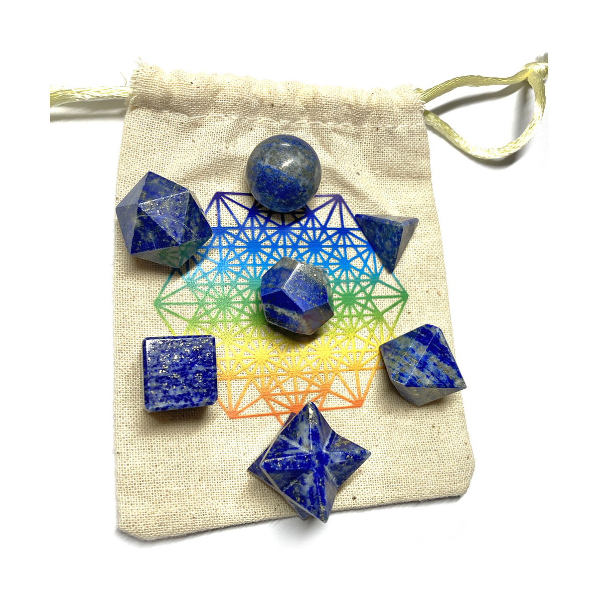 Solides de Platon en Lapis-Lazuli par 5
