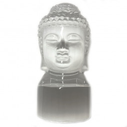 Grande Tête de Bouddha en Sélénite