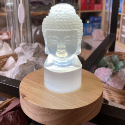 Grande Tête de Bouddha en Sélénite