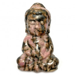 Statuette Bouddha en Rhodonite