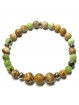 Bracelet boules en Jaspe Paysage & Chrysoprase
