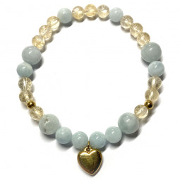 Bracelet en Citrine & Aigue Marine