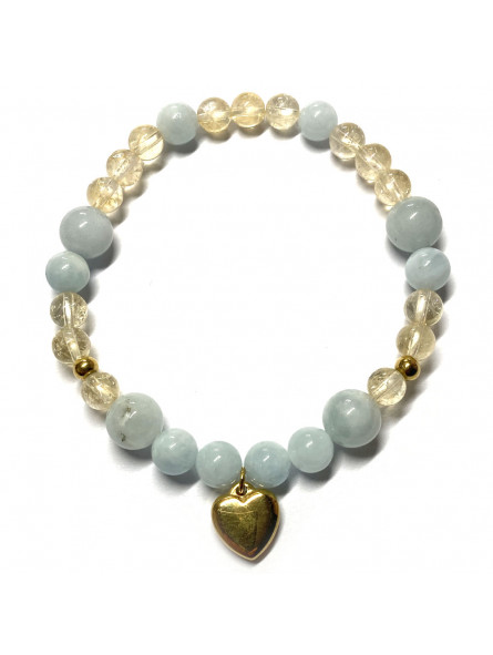 Bracelet en Citrine & Aigue Marine