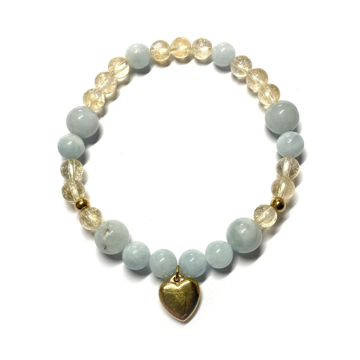 Bracelet en Citrine & Aigue Marine
