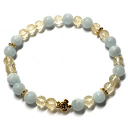 Bracelet en Aigue Marine & en Citrine