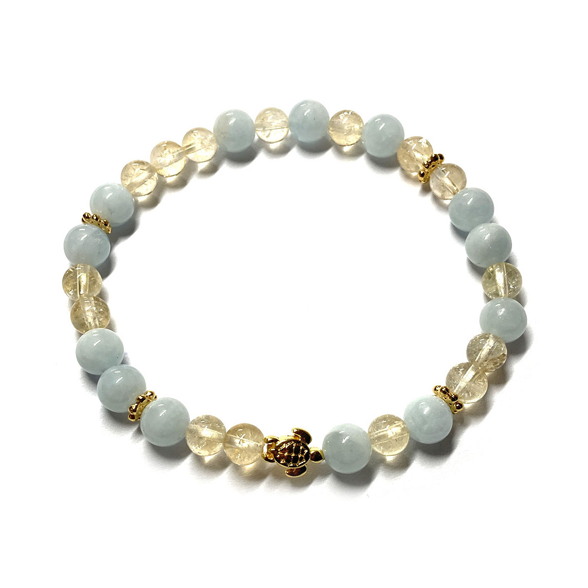 Bracelet en Aigue Marine & en Citrine