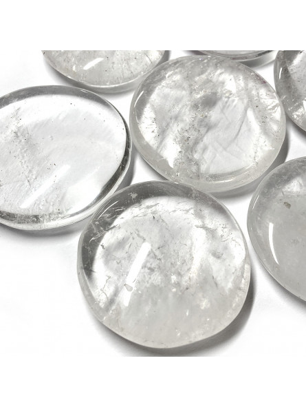 Galet Plat de Cristal de Roche pour Chakra