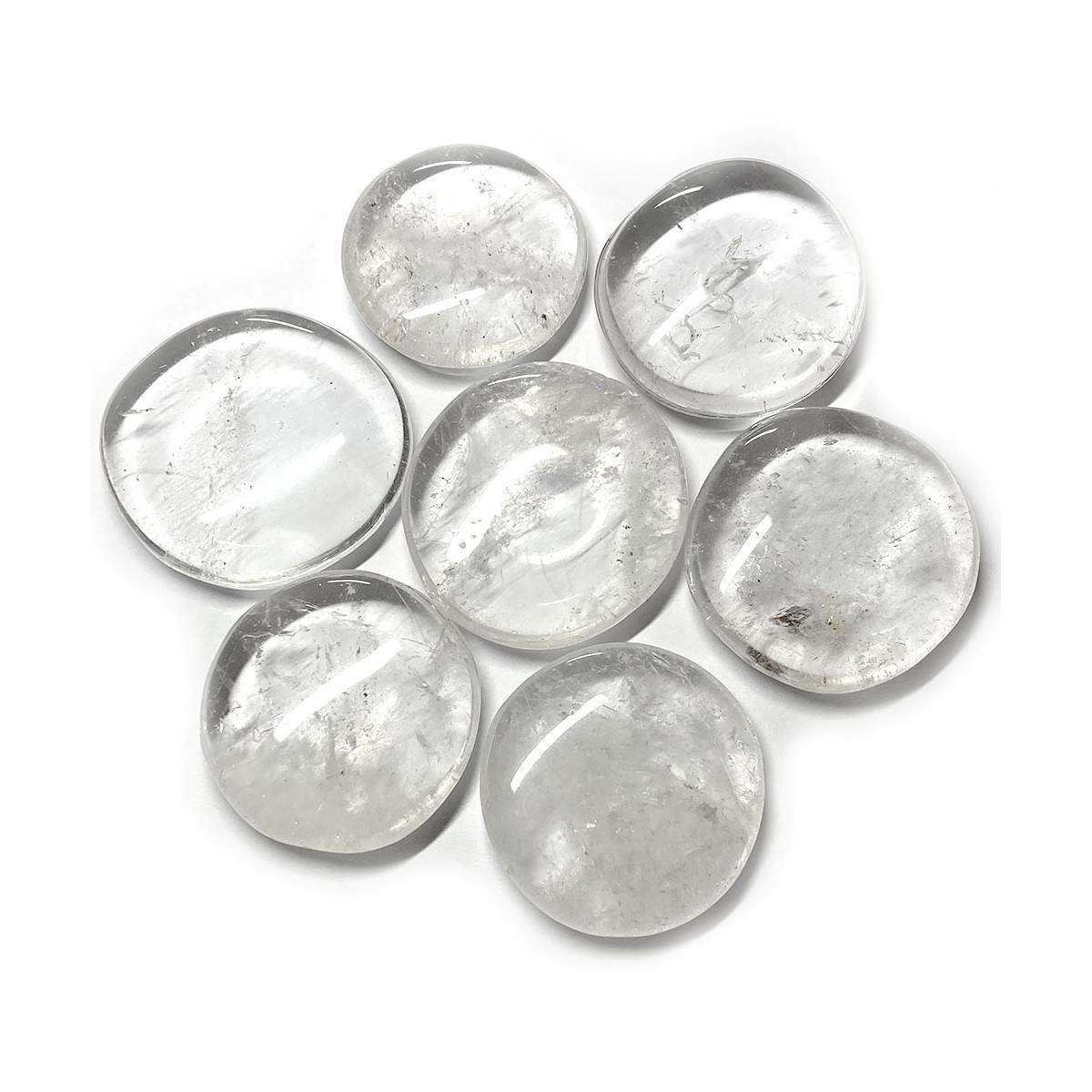 Galet Plat de Cristal de Roche pour Chakra