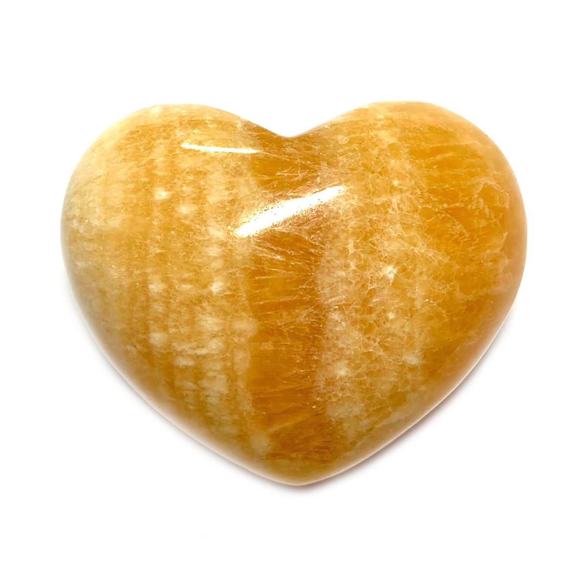 Coeur en Calcite Orange