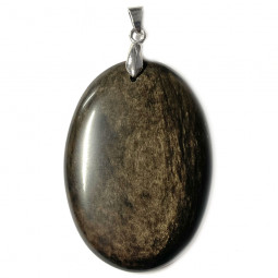 Pendentif en Obsidienne - Cabochon Ovale
