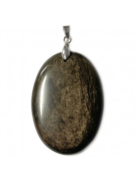 Pendentif en Obsidienne - Cabochon Ovale