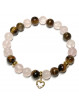 Bracelet Boules Création en Quartz Rose & Oeil de Tigre