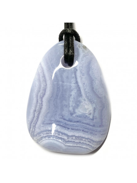 Pendentif Percé en Calcédoine - Forme Pétale