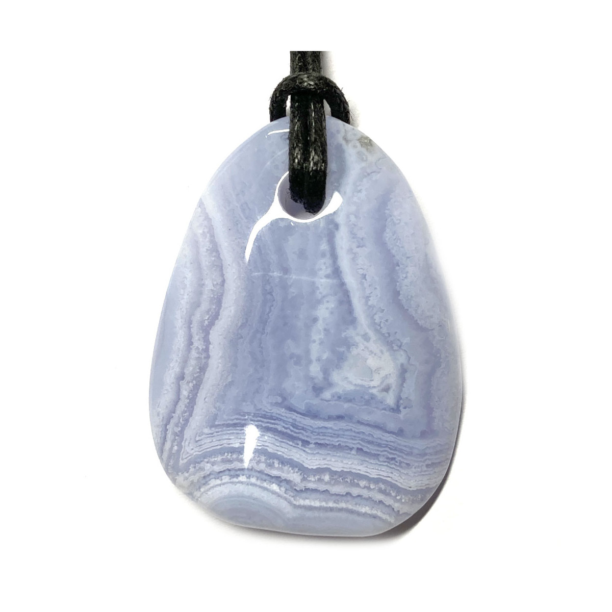 Pendentif Percé en Calcédoine - Forme Pétale