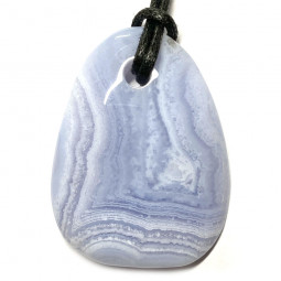 Pendentif Percé en Calcédoine - Forme Pétale