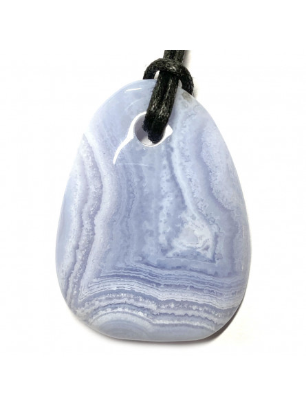 Pendentif Percé en Calcédoine - Forme Pétale