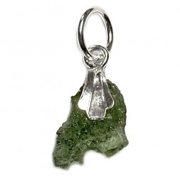 Pendentif en Moldavite Brute & Argent