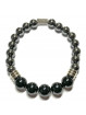 Bracelet Boules en Onyx & Hématite