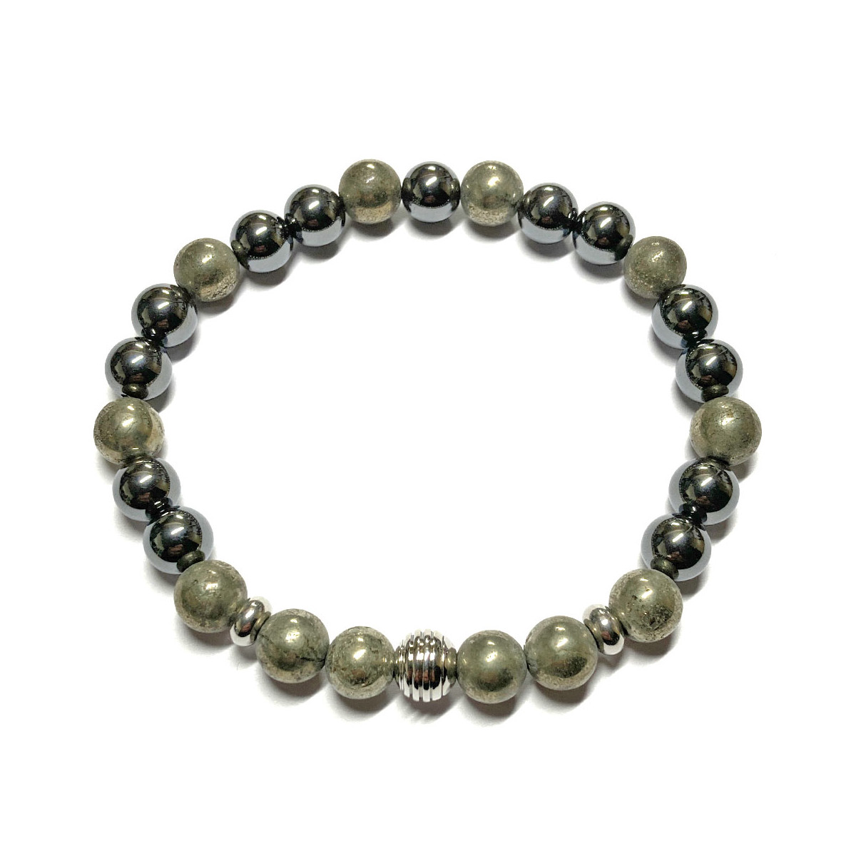 Bracelet Boules Création en Hématite & Pyrite